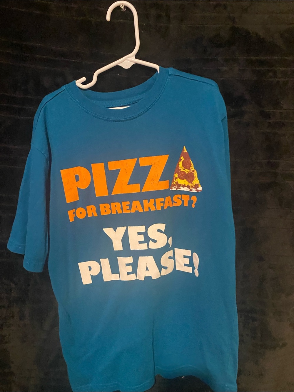 Faded Glory Teal Tee with Orange Print